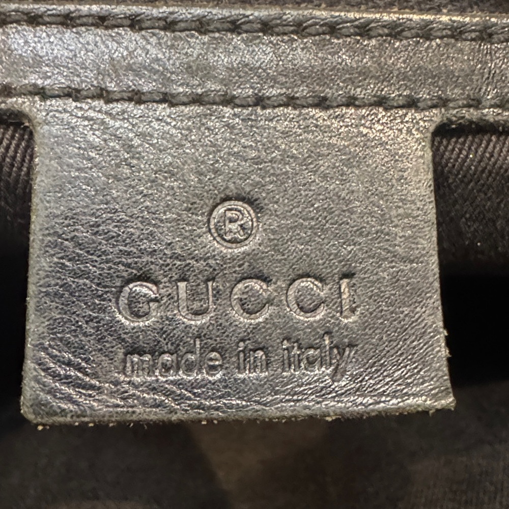 Authentic Gucci Black Embossed Shoulder Bag - Picture 11 of 13